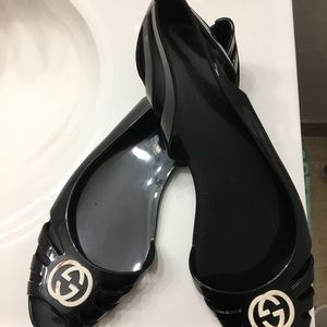 Authentic Gucci Black jelly shoes.